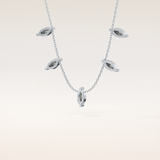 0.88 TCW Marquise Cut Moissanite Five Stone Necklace