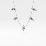0.88 TCW Marquise Lab Grown Diamond Five Stone Pendant Necklace