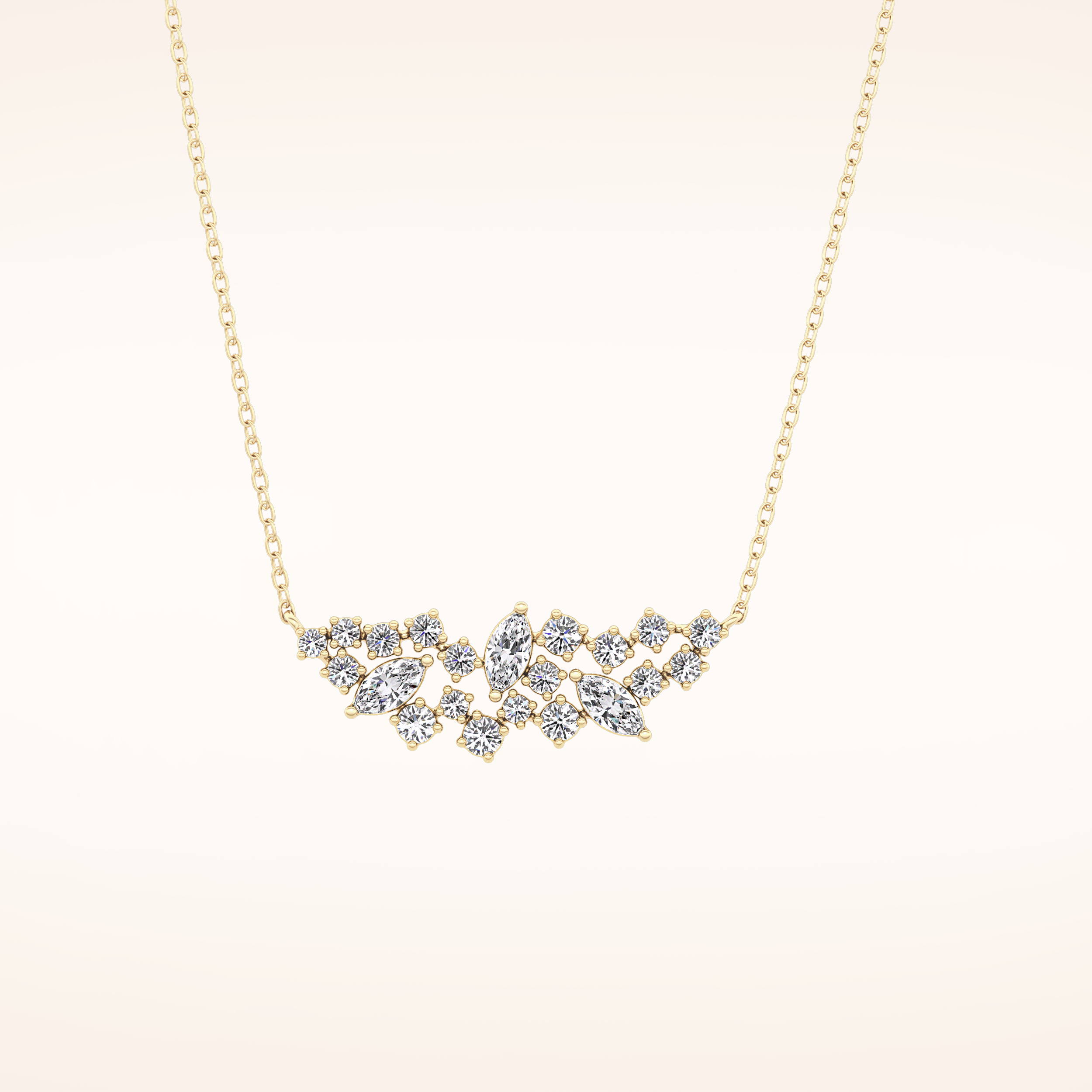 0.248 TCW Round & Marquise Cut Moissanite Multi Stone Necklace