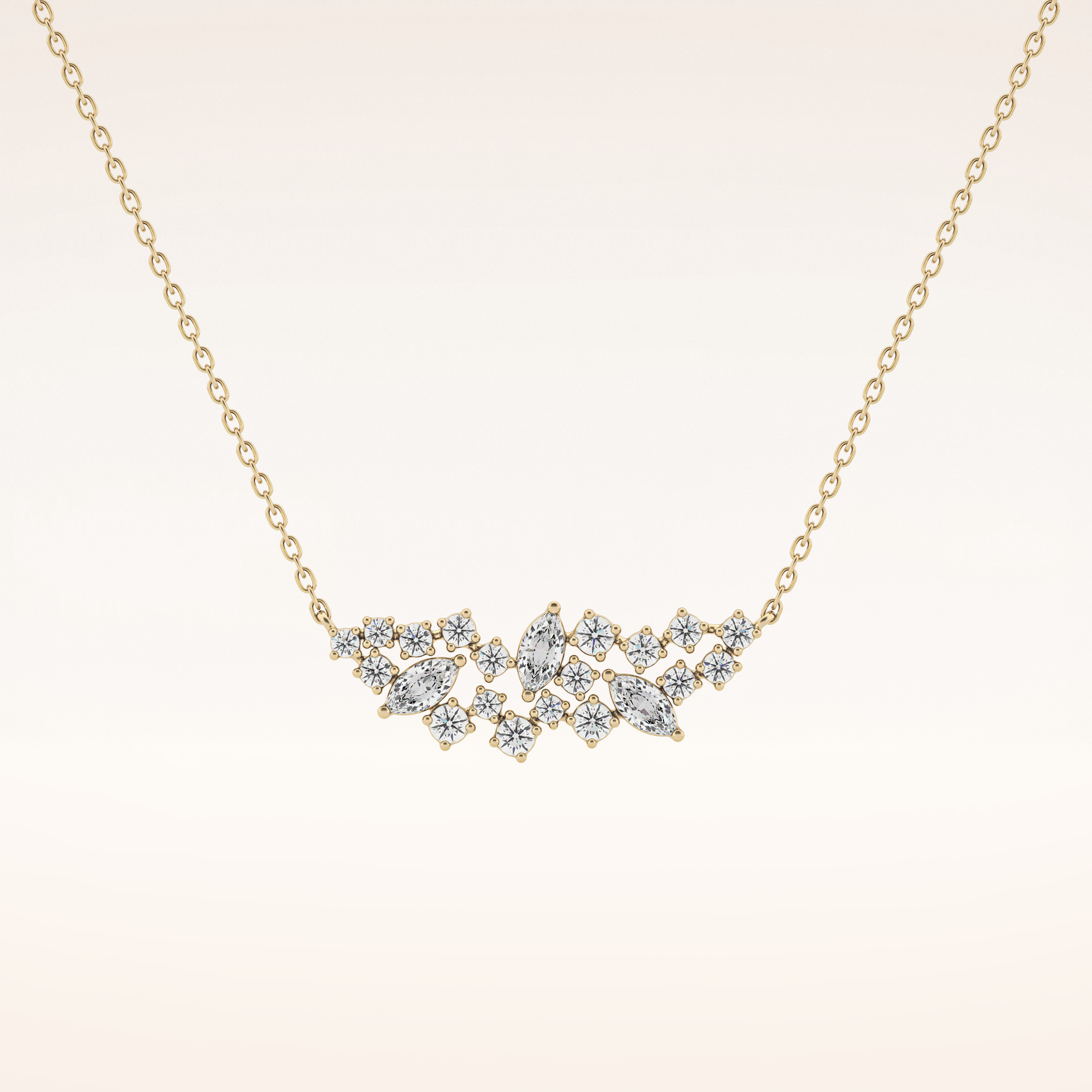 0.248 TCW Round & Marquise Cut Moissanite Multi Stone Necklace