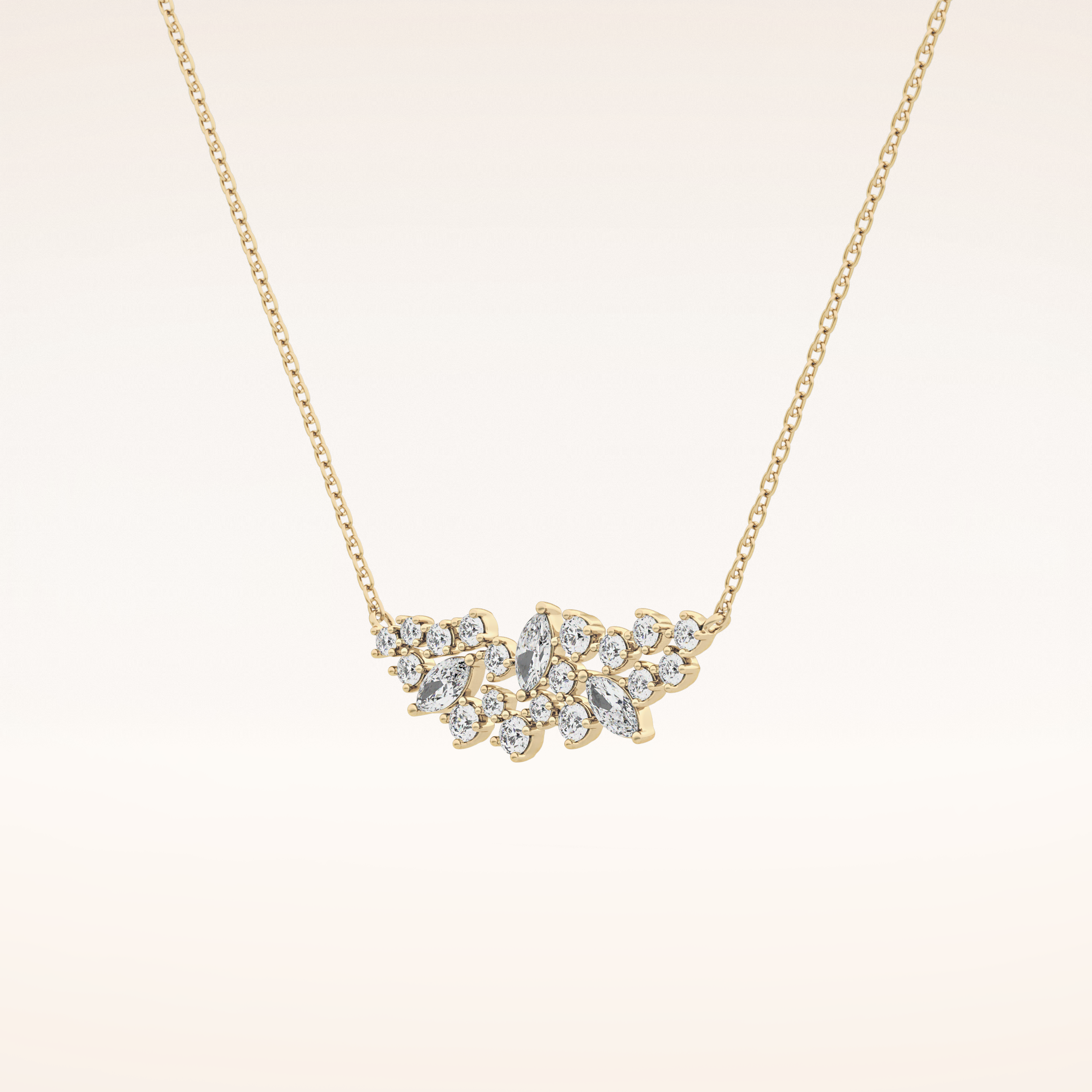 0.248 TCW Round & Marquise Cut Moissanite Multi Stone Necklace
