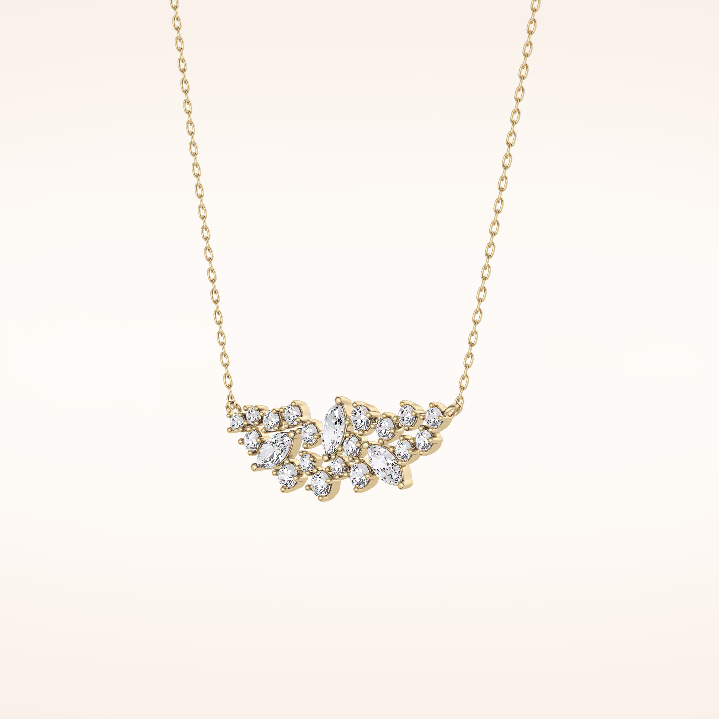 0.248 TCW Round & Marquise Cut Moissanite Multi Stone Necklace