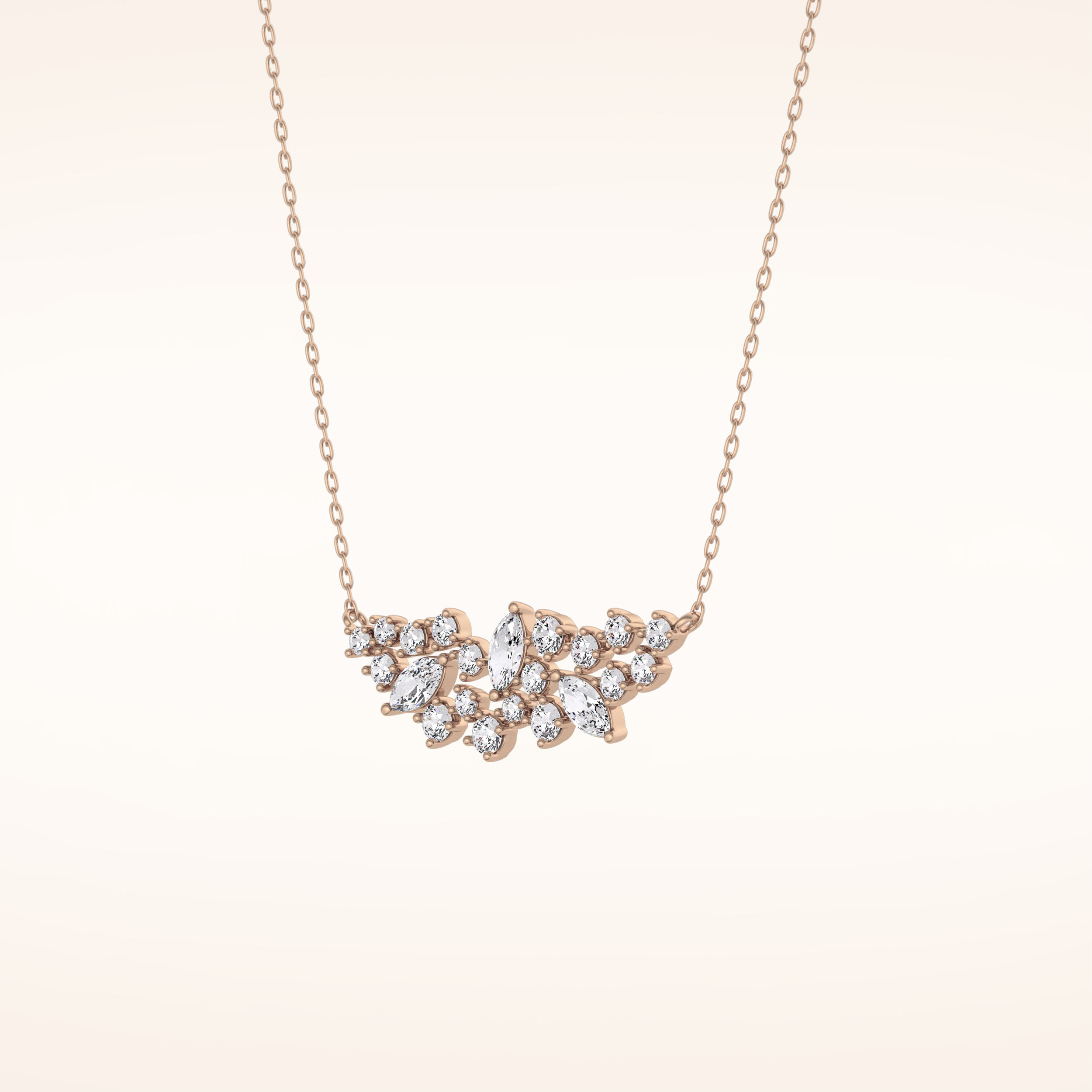0.248 TCW Round & Marquise Cut Moissanite Multi Stone Necklace