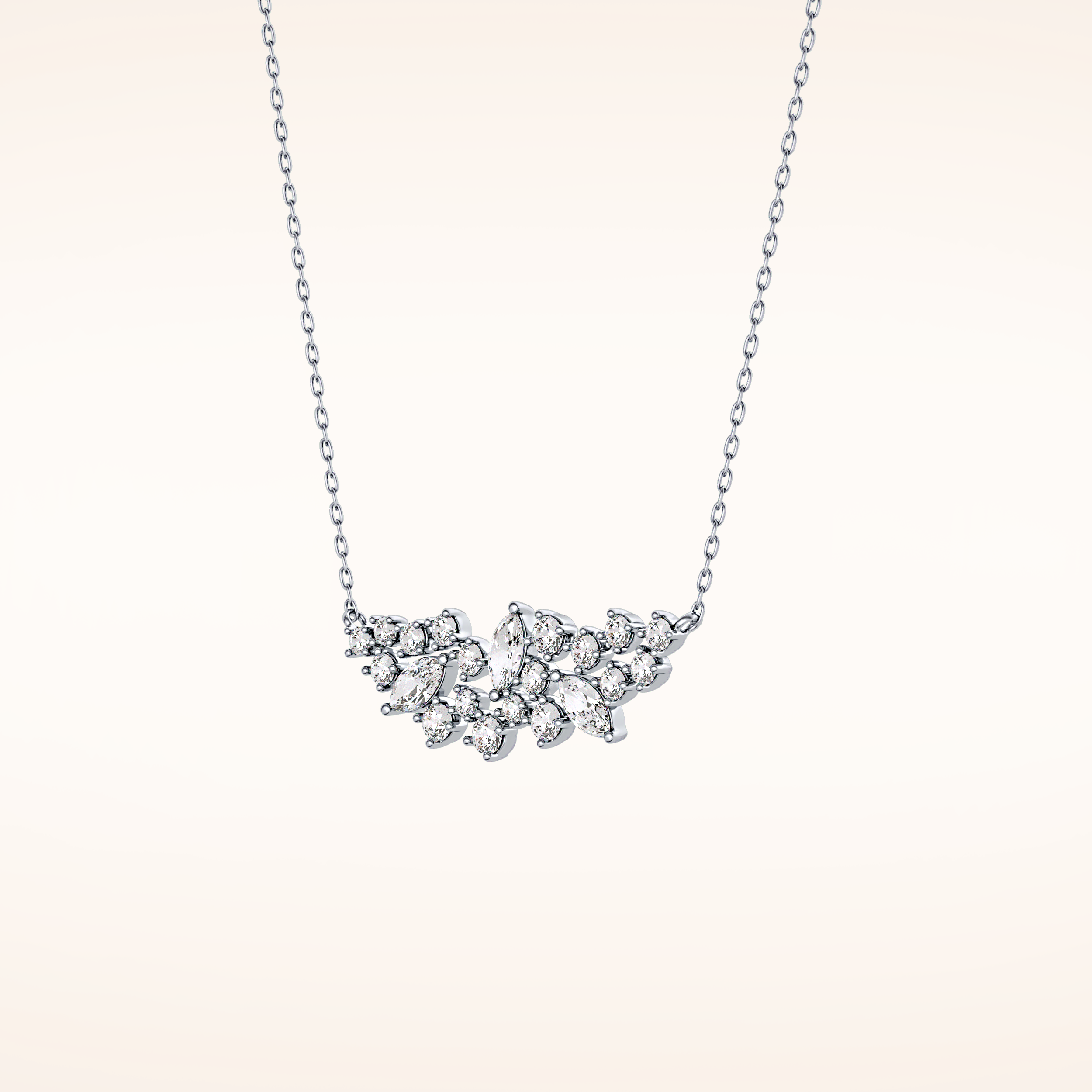 0.248 TCW Round & Marquise Cut Moissanite Multi Stone Necklace