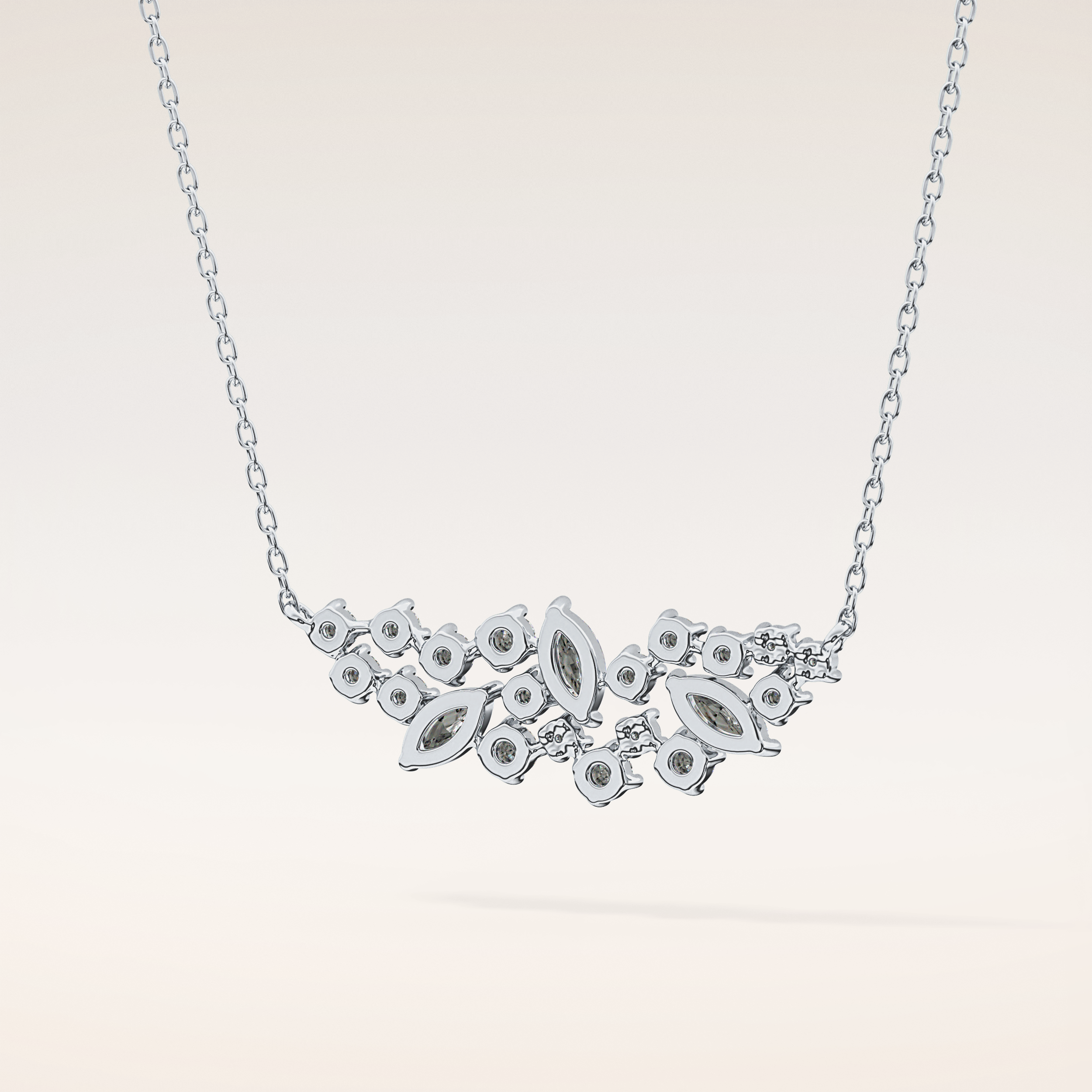 0.248 TCW Round & Marquise Cut Moissanite Multi Stone Necklace