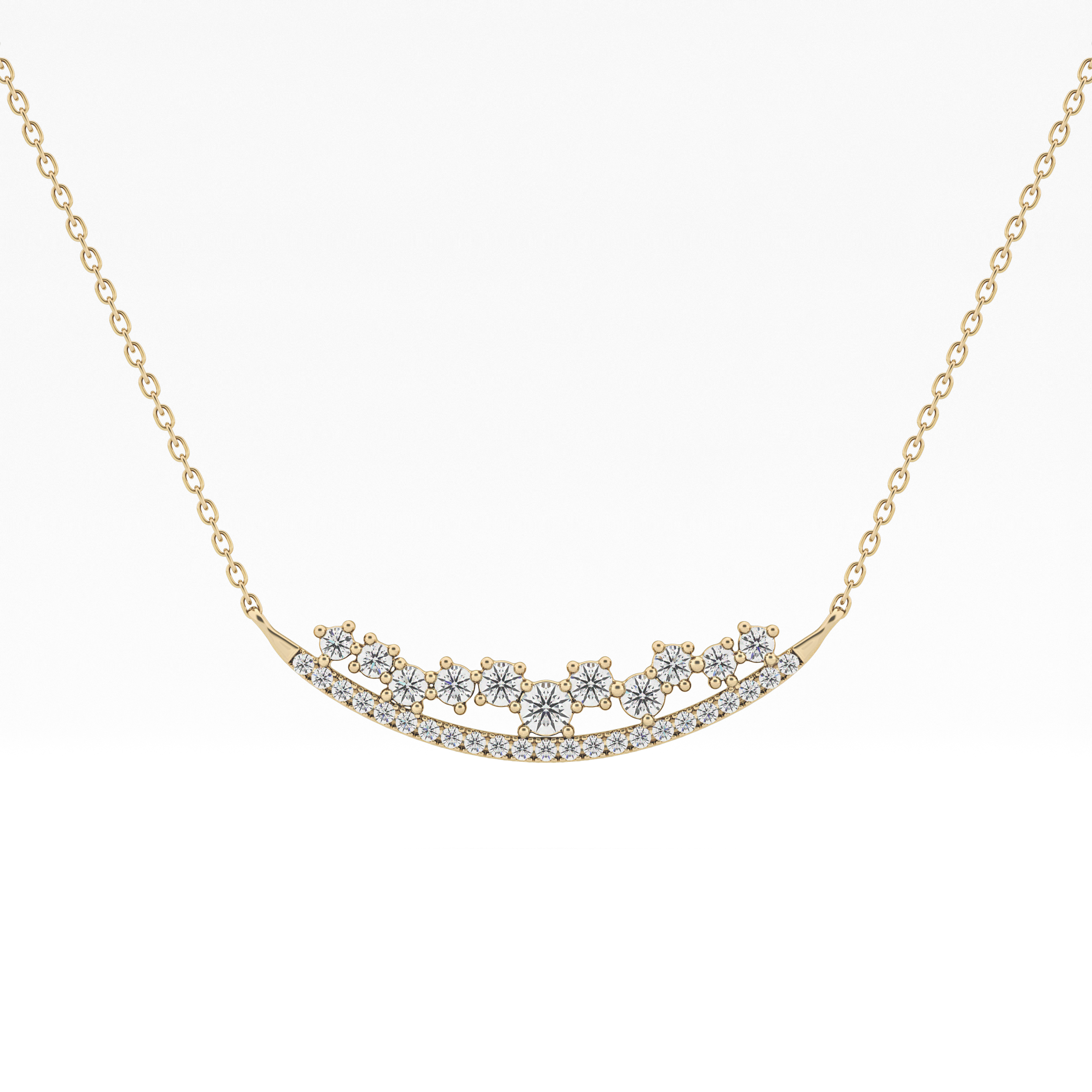1.5 TCW Emerald Lab Grown Diamond Bezel Necklace