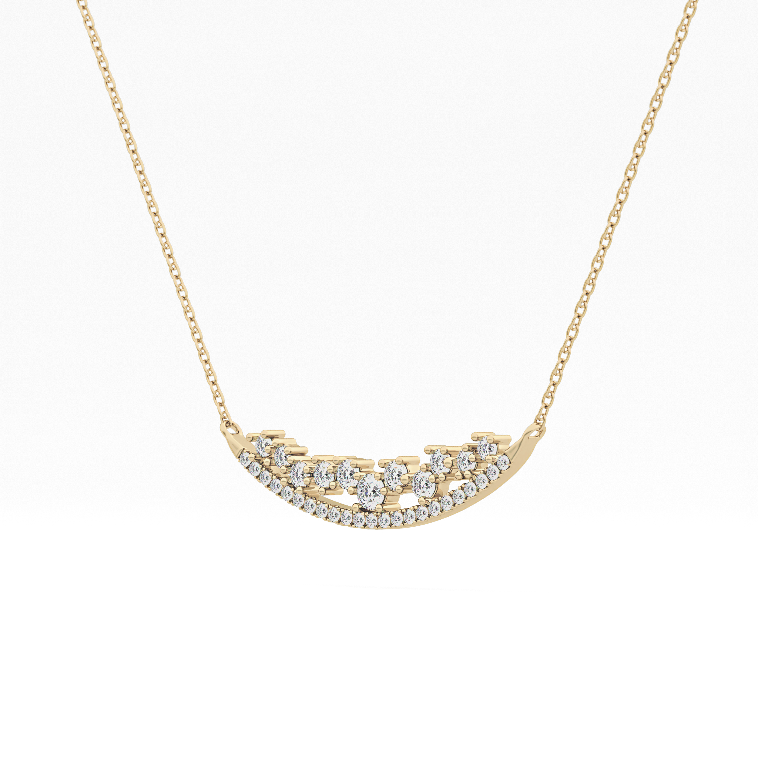 1.5 TCW Emerald Lab Grown Diamond Bezel Necklace