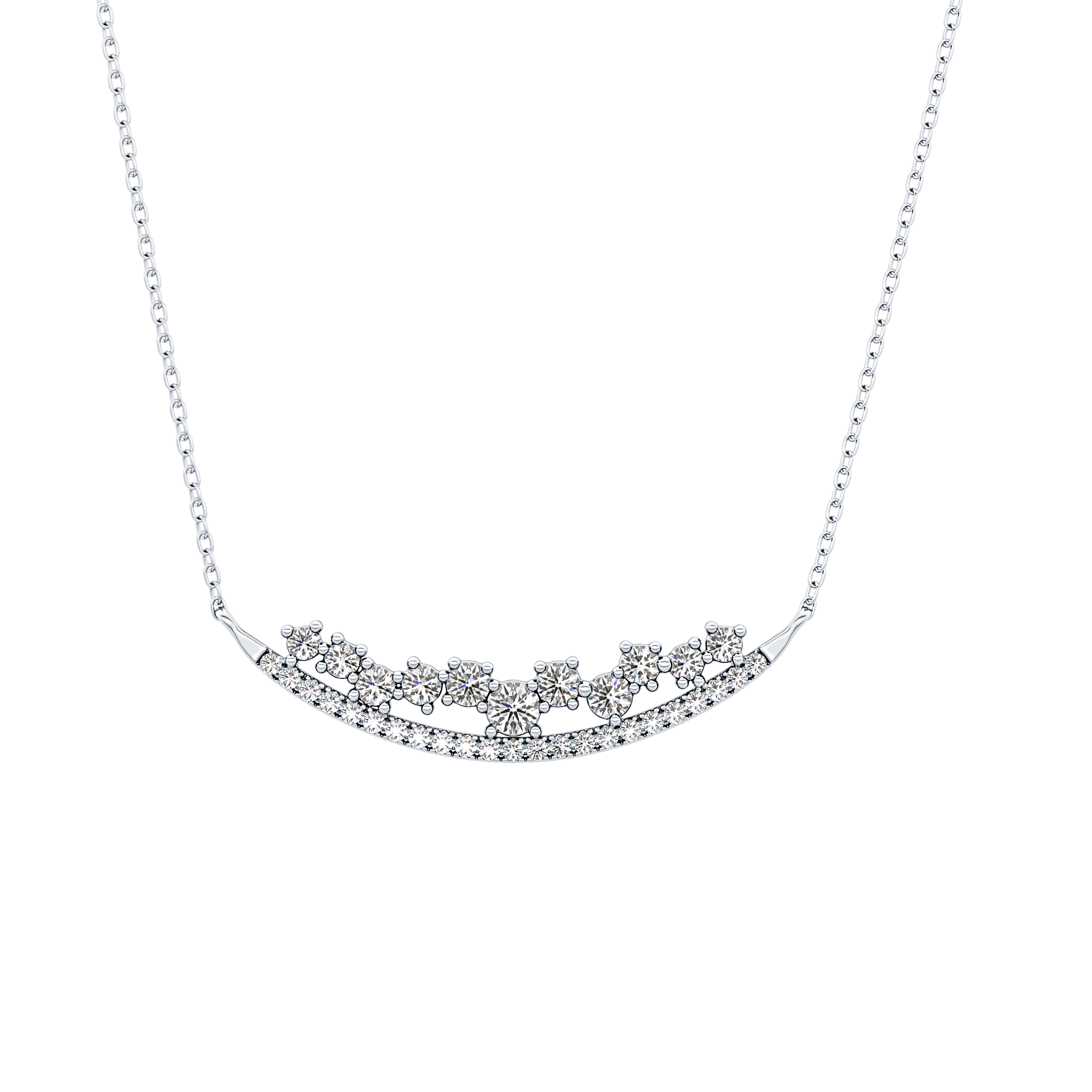 1.5 TCW Emerald Lab Grown Diamond Bezel Necklace