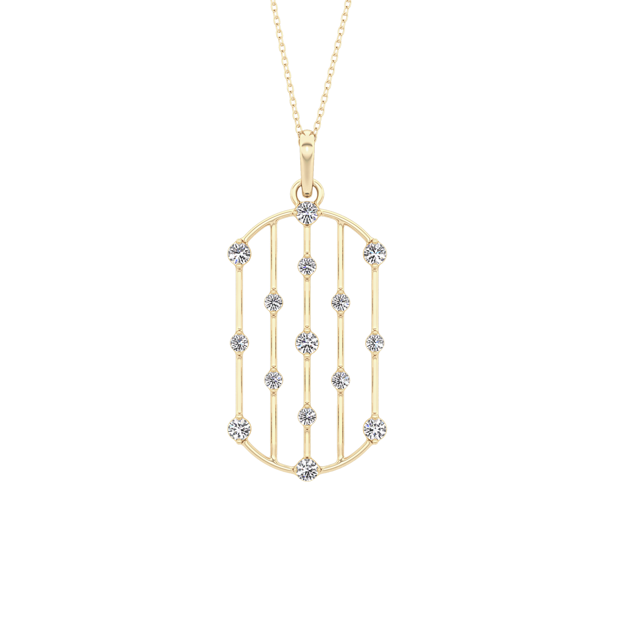 1.5 TCW Emerald Lab Grown Diamond Bezel Necklace
