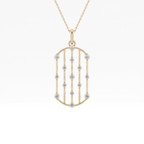 1.5 TCW Emerald Lab Grown Diamond Bezel Necklace