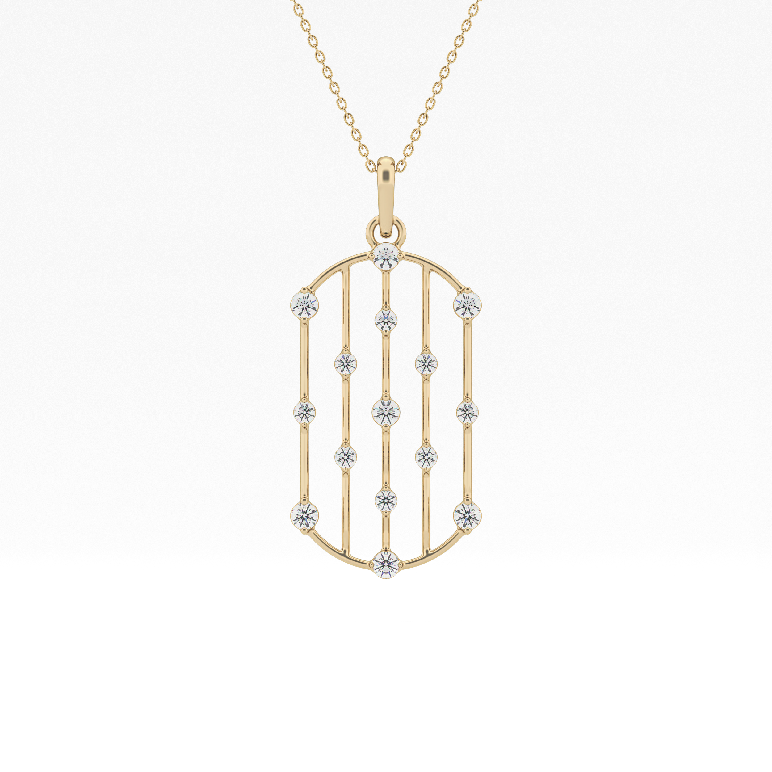 1.5 TCW Emerald Lab Grown Diamond Bezel Necklace