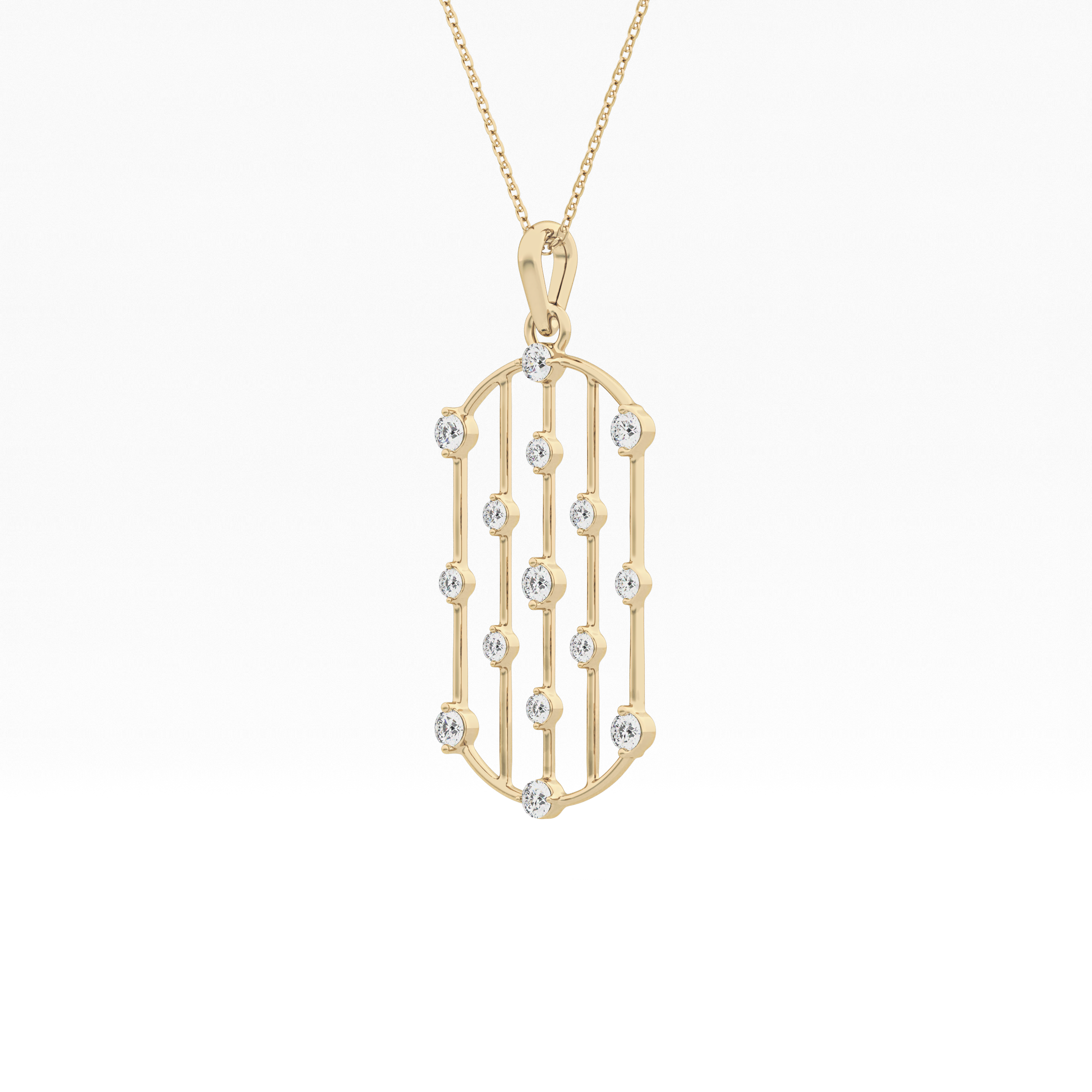 1.5 TCW Emerald Lab Grown Diamond Bezel Necklace