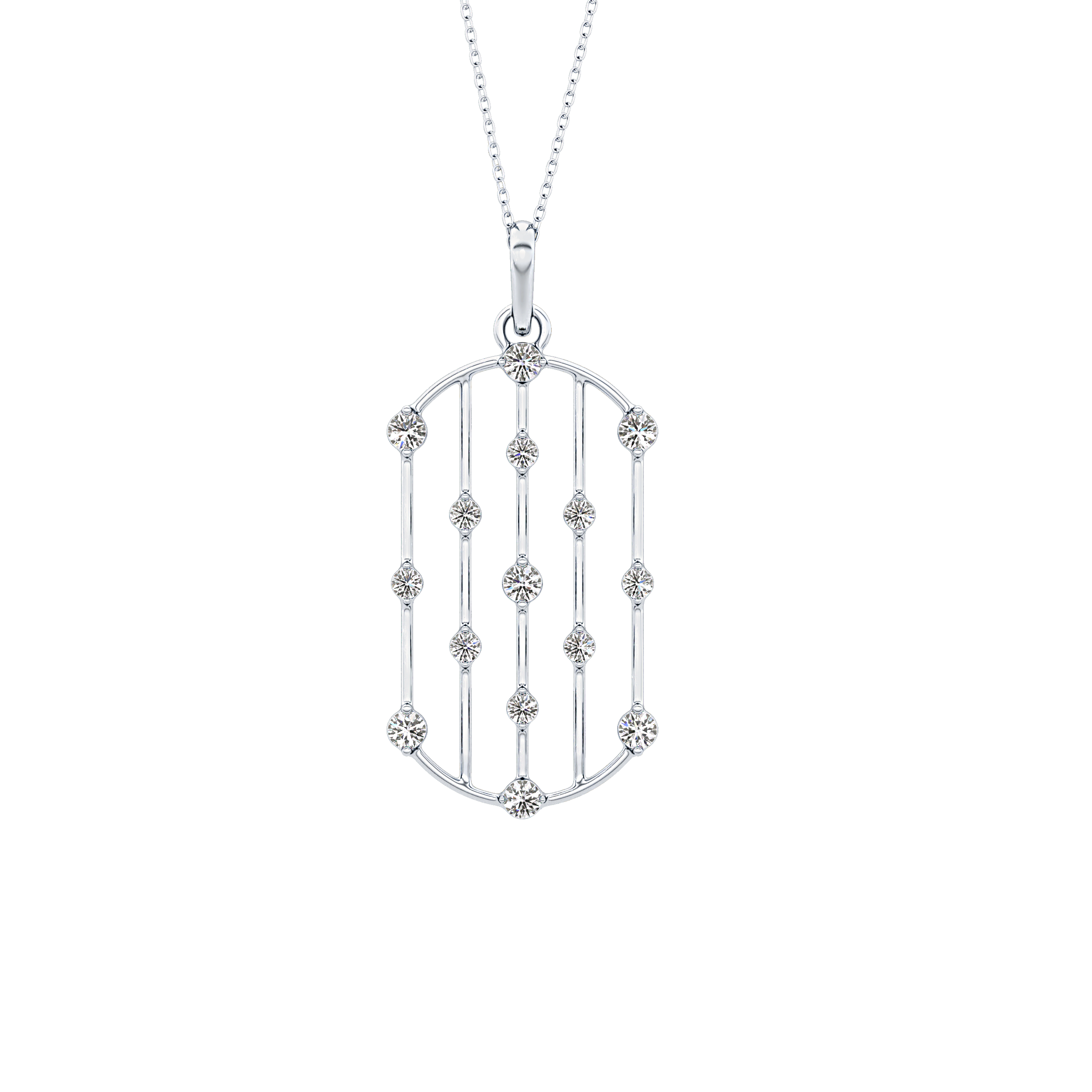 1.5 TCW Emerald Lab Grown Diamond Bezel Necklace