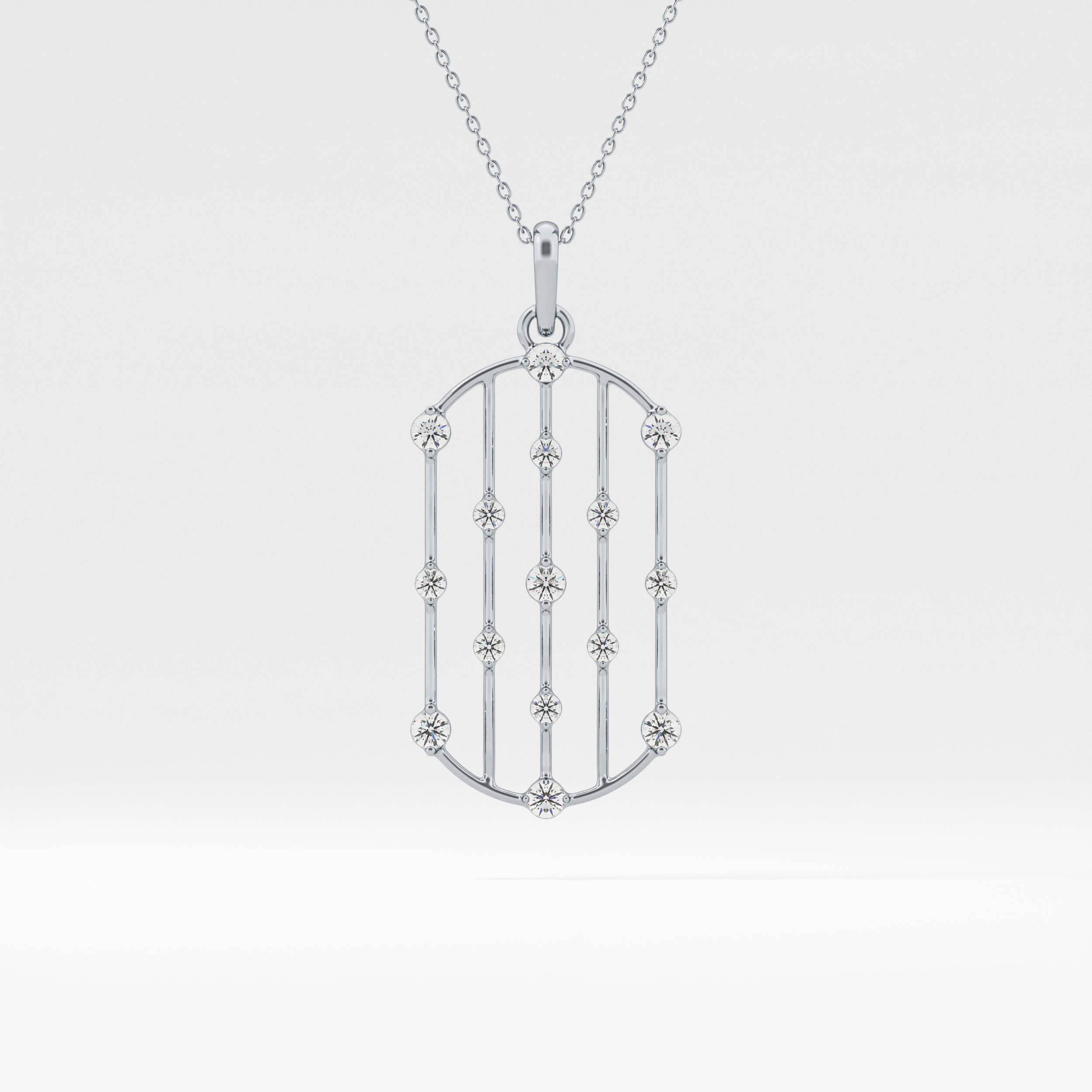1.5 TCW Emerald Lab Grown Diamond Bezel Necklace