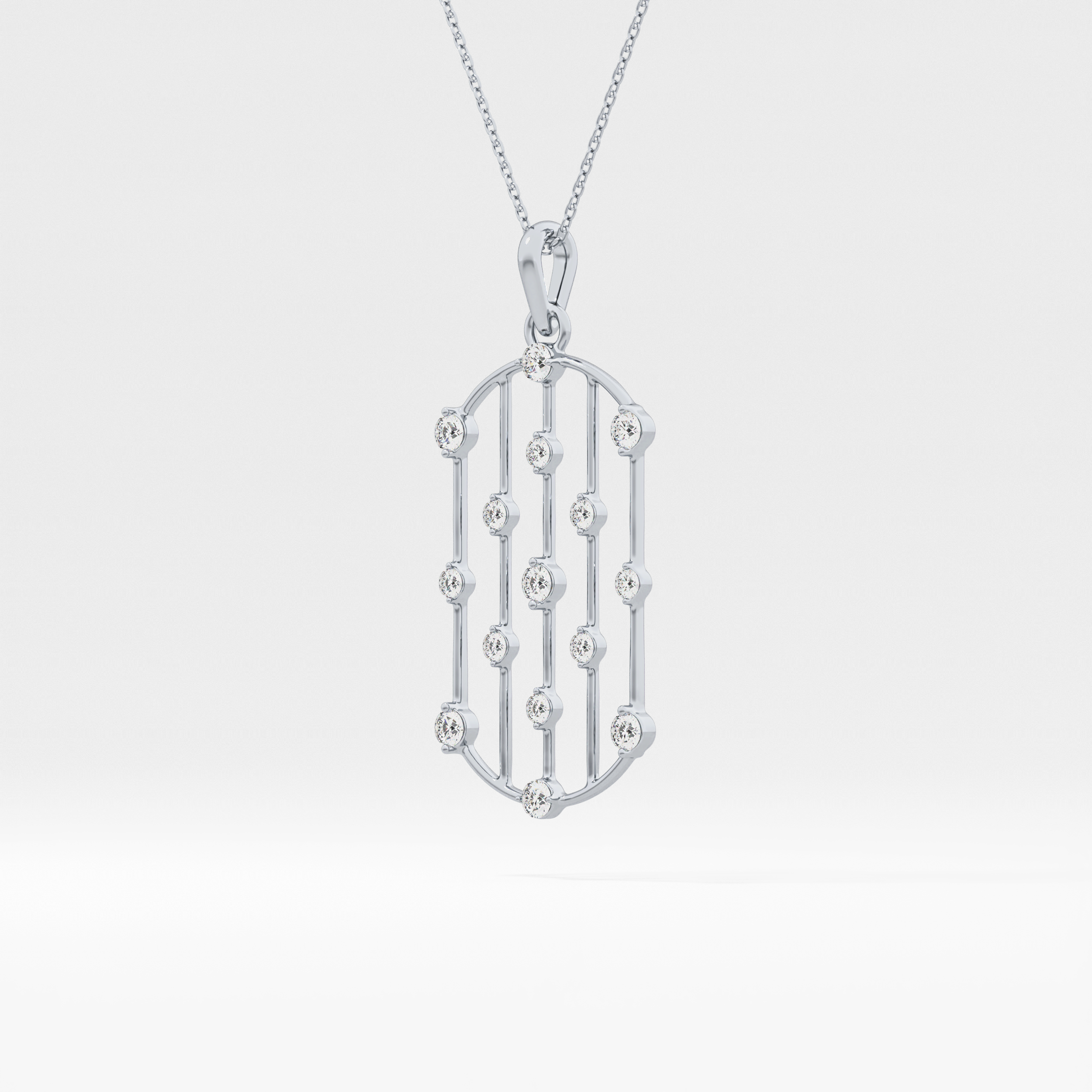 1.5 TCW Emerald Lab Grown Diamond Bezel Necklace