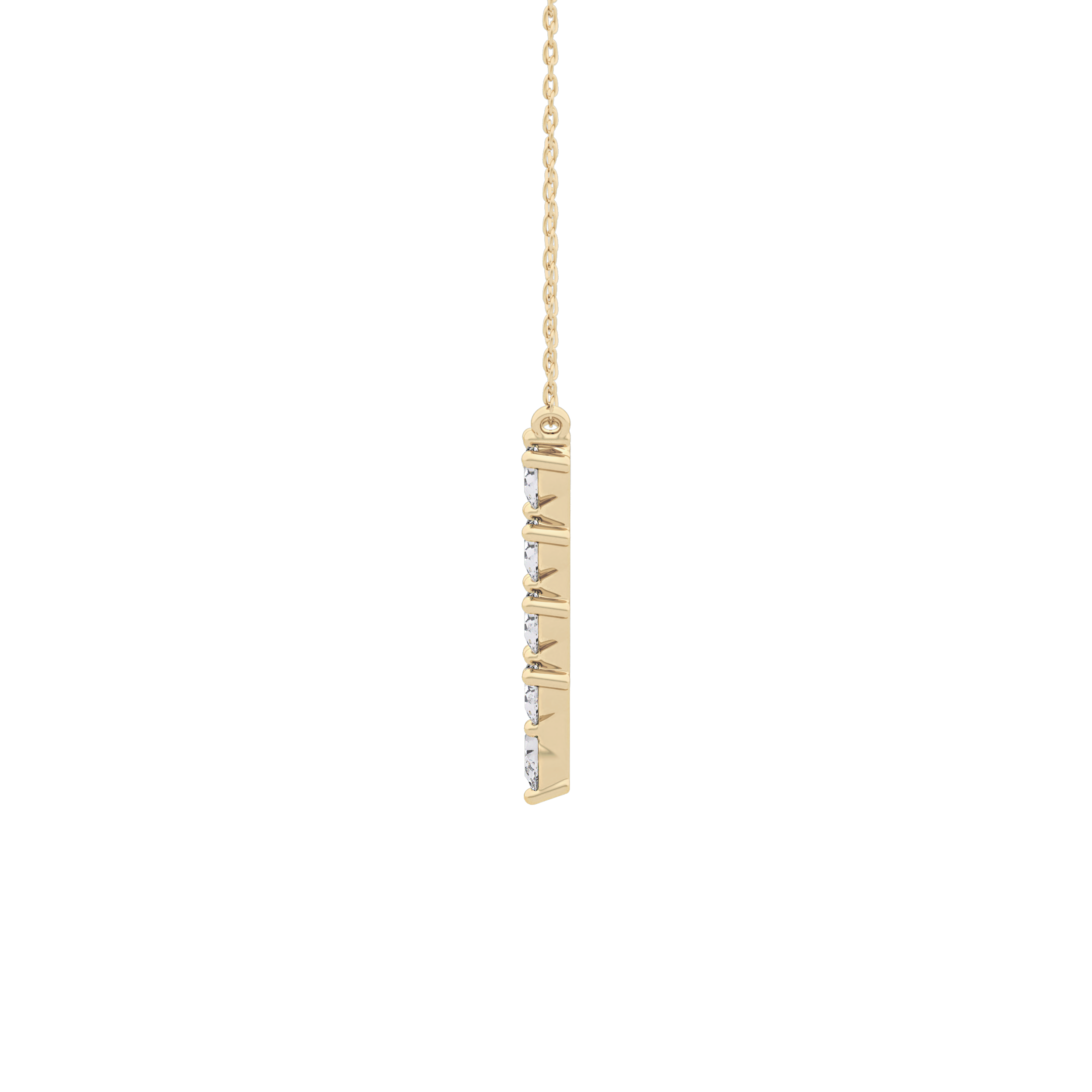 1.5 TCW Emerald Lab Grown Diamond Bezel Necklace