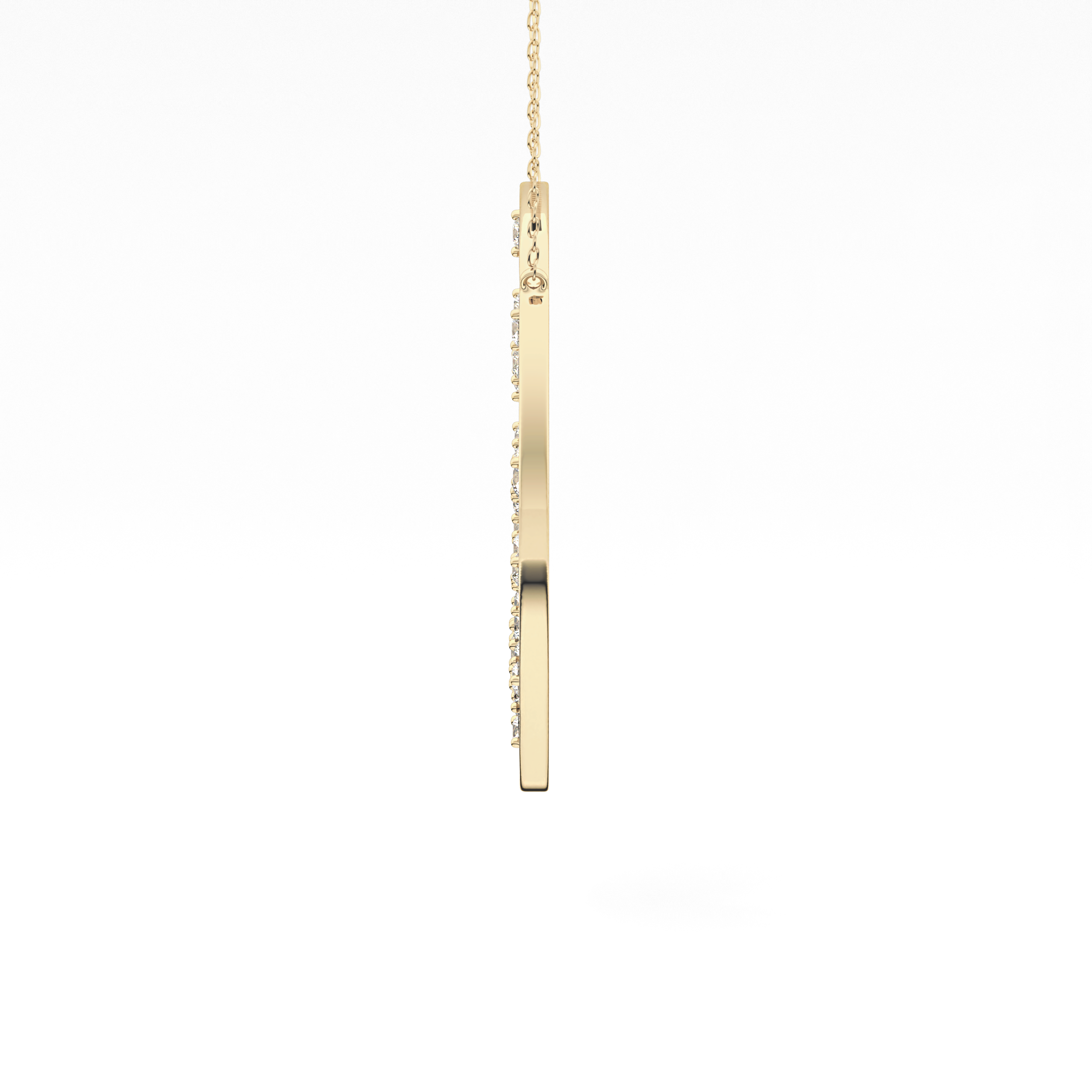 1.5 TCW Emerald Lab Grown Diamond Bezel Necklace