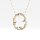 1.5 TCW Emerald Lab Grown Diamond Bezel Necklace