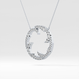 1.5 TCW Emerald Lab Grown Diamond Bezel Necklace