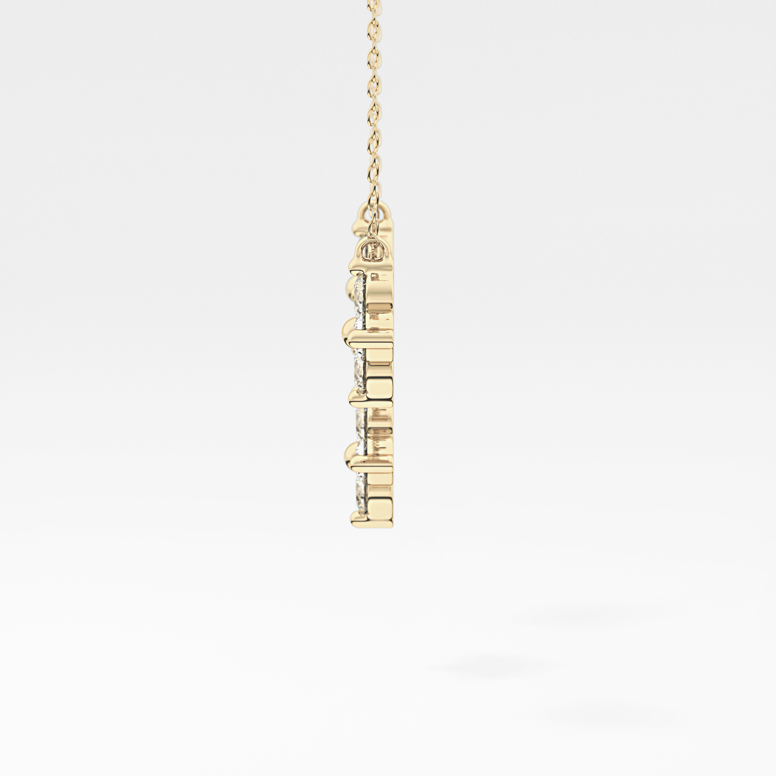 1.5 TCW Emerald Lab Grown Diamond Bezel Necklace