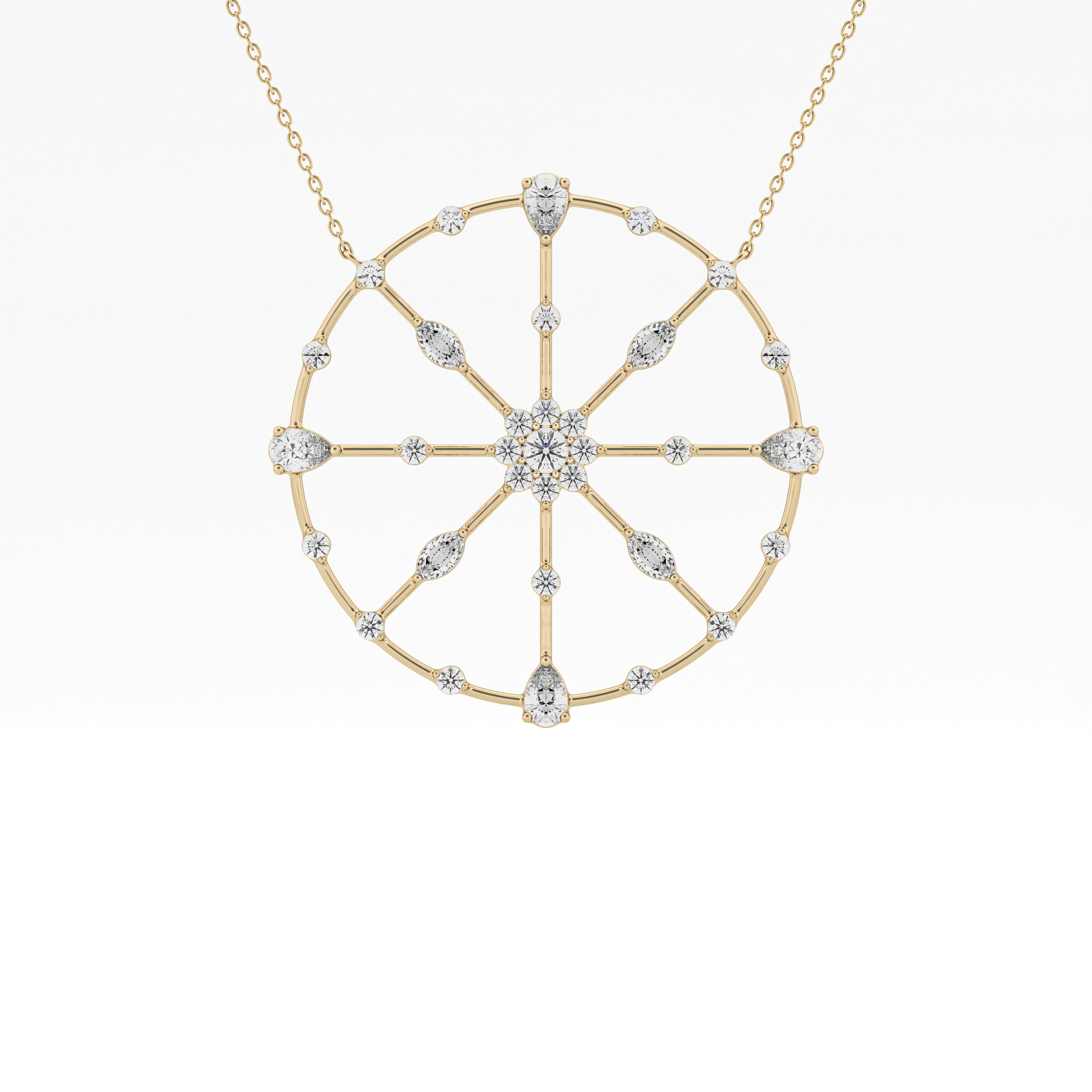 1.5 TCW Emerald Lab Grown Diamond Bezel Necklace