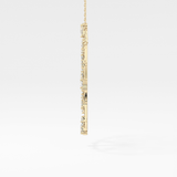 1.5 TCW Emerald Lab Grown Diamond Bezel Necklace