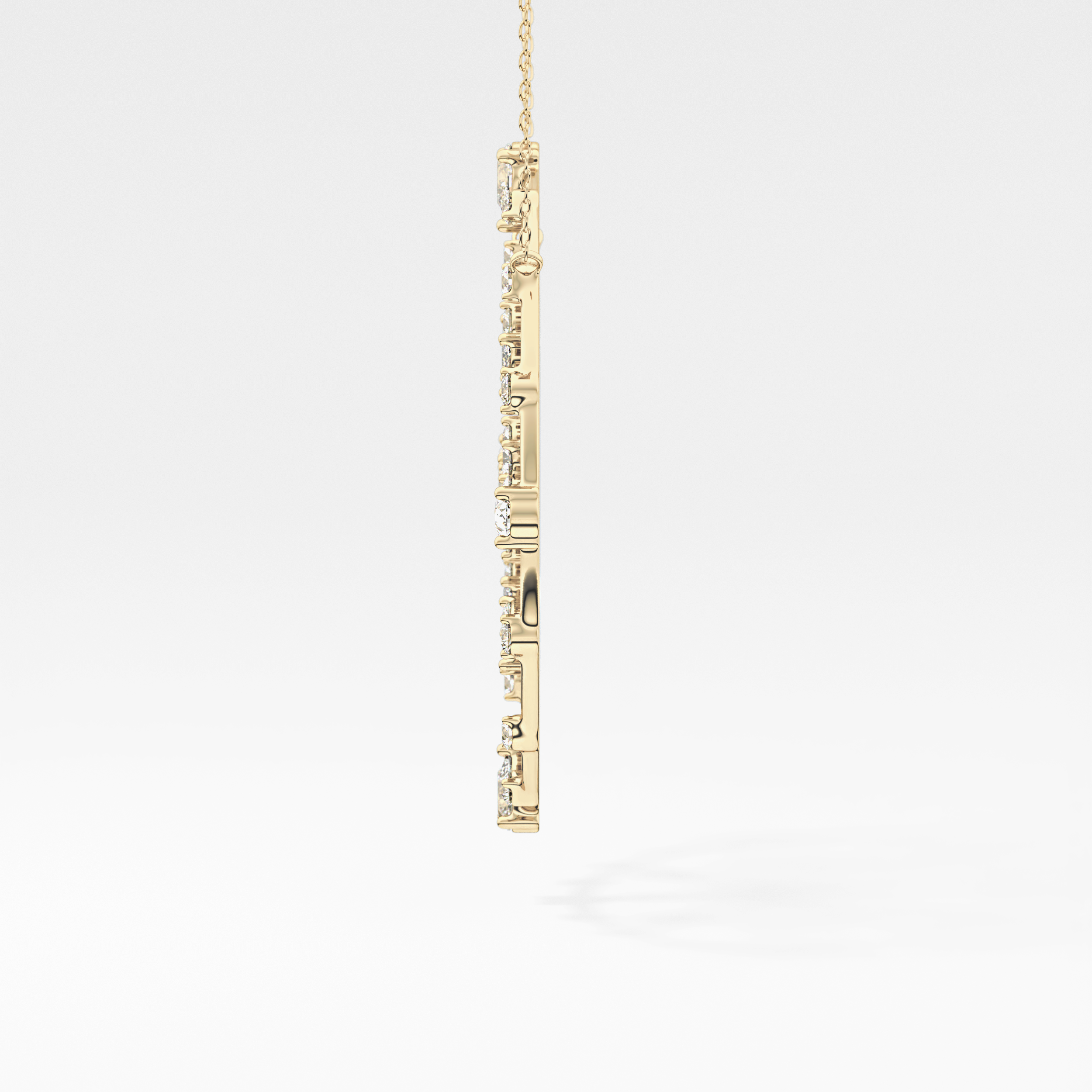 1.5 TCW Emerald Lab Grown Diamond Bezel Necklace