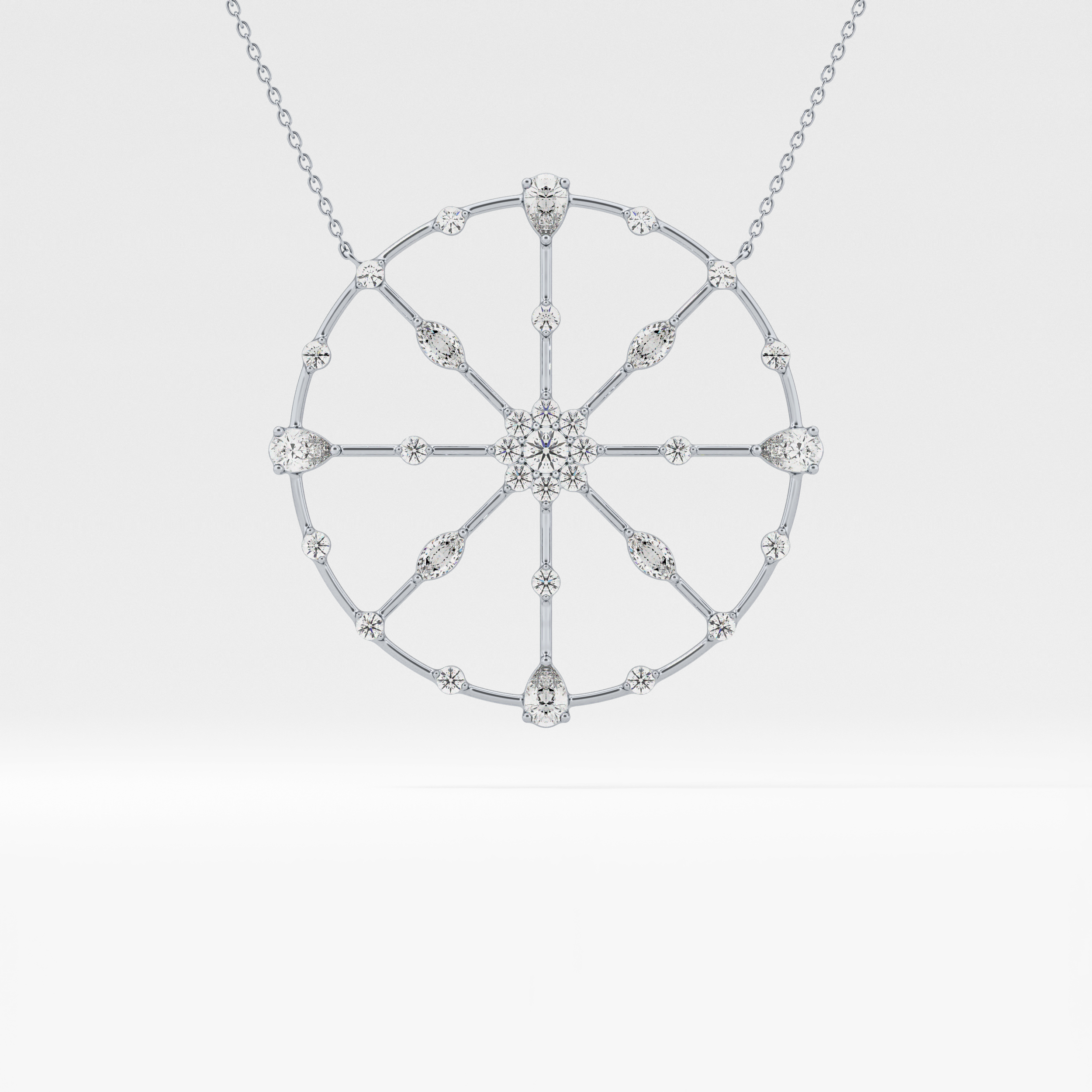 1.5 TCW Emerald Lab Grown Diamond Bezel Necklace