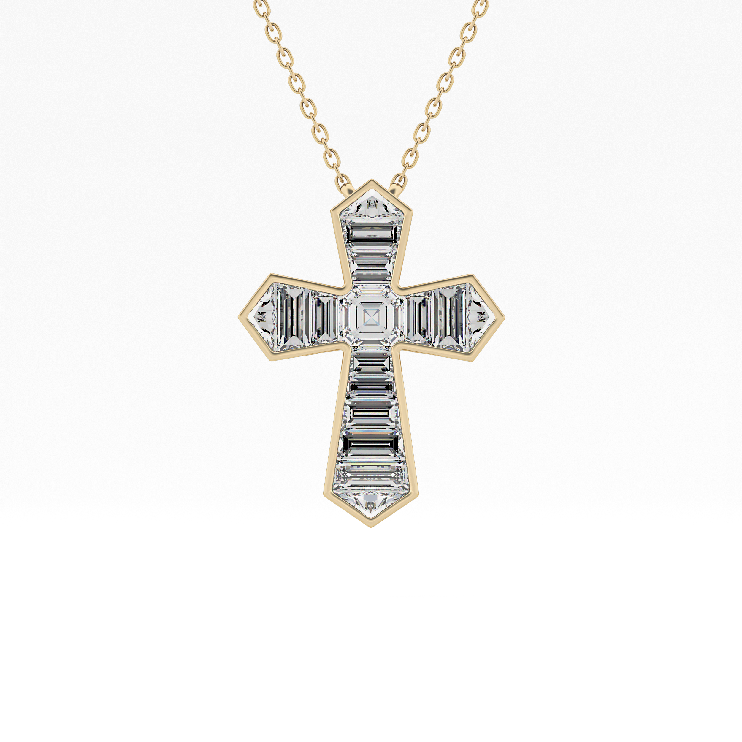 1.5 TCW Emerald Lab Grown Diamond Bezel Necklace