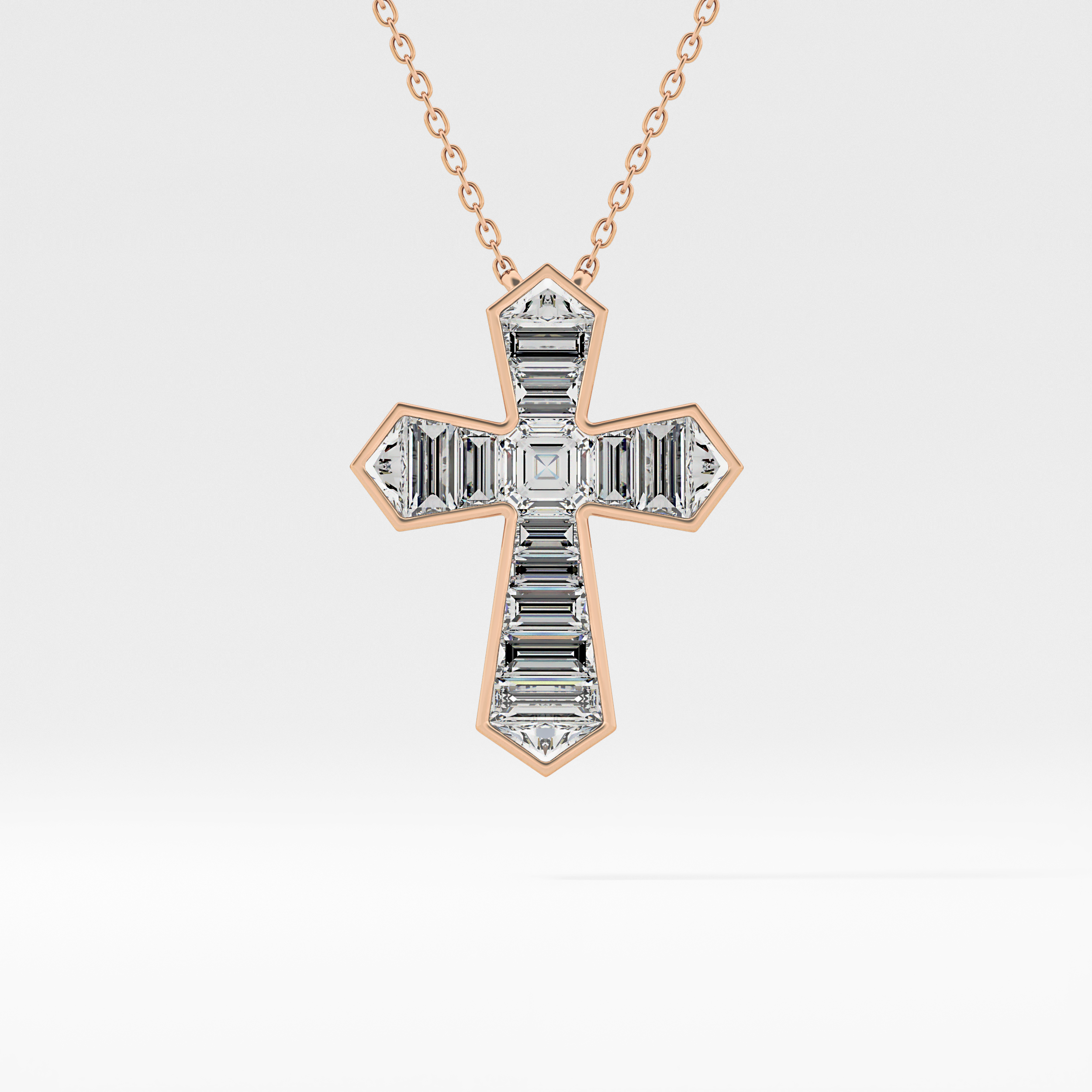 1.5 TCW Emerald Lab Grown Diamond Bezel Necklace