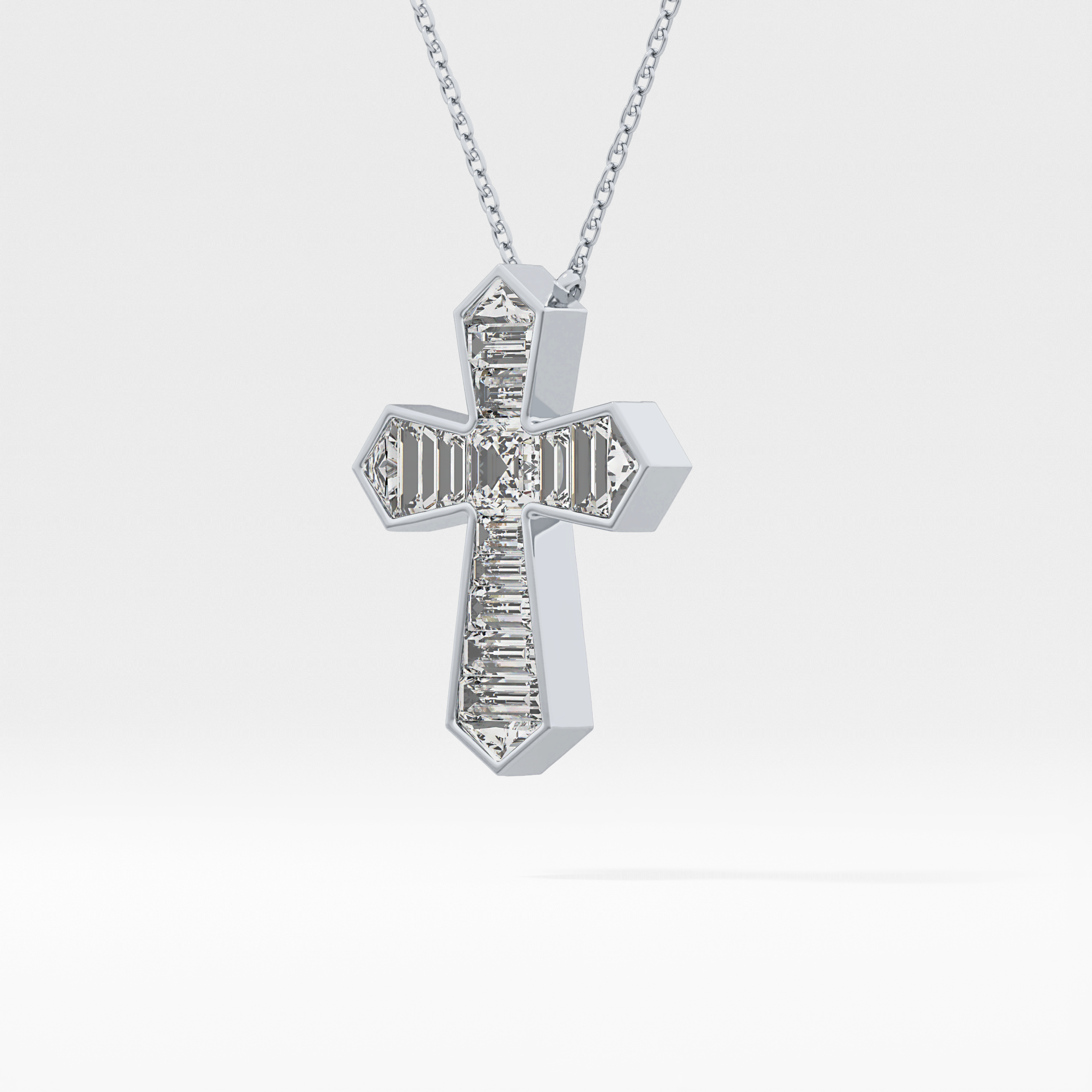 1.5 TCW Emerald Lab Grown Diamond Bezel Necklace