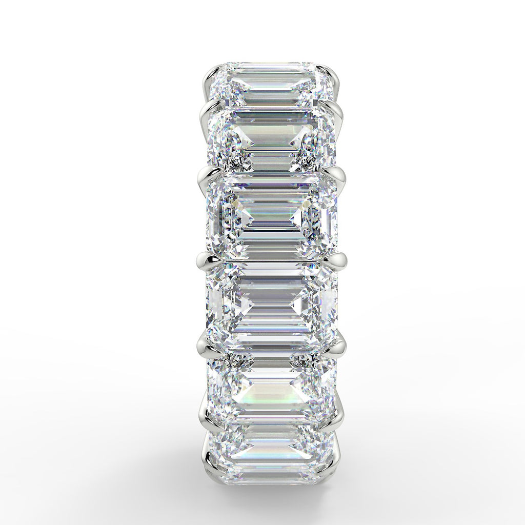 Shared Prong Setting Wedding Band Featuring 1.53 TCW Emerald Moissanite 2