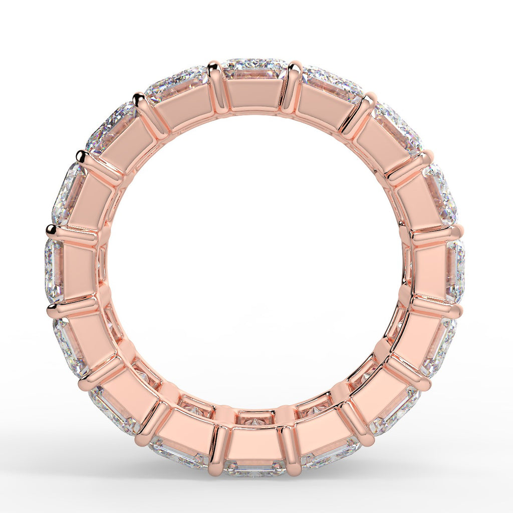 Shared Prong Setting Wedding Band Featuring 1.53 TCW Emerald Moissanite 7