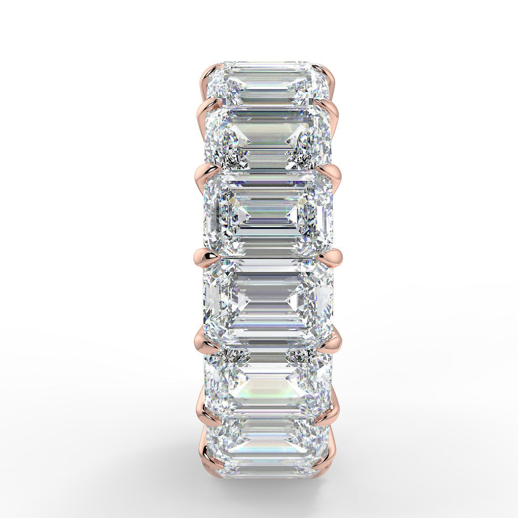 Shared Prong Setting Wedding Band Featuring 1.53 TCW Emerald Moissanite 8