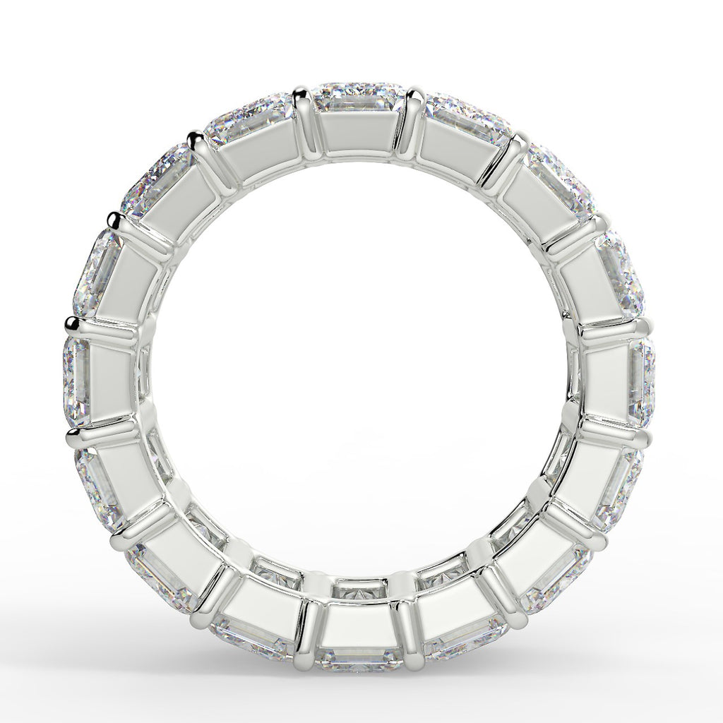 Shared Prong Setting Wedding Band Featuring 1.53 TCW Emerald Moissanite 3