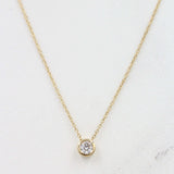 0.25 TCW Round Shape Moissanite Bezel Necklace 2