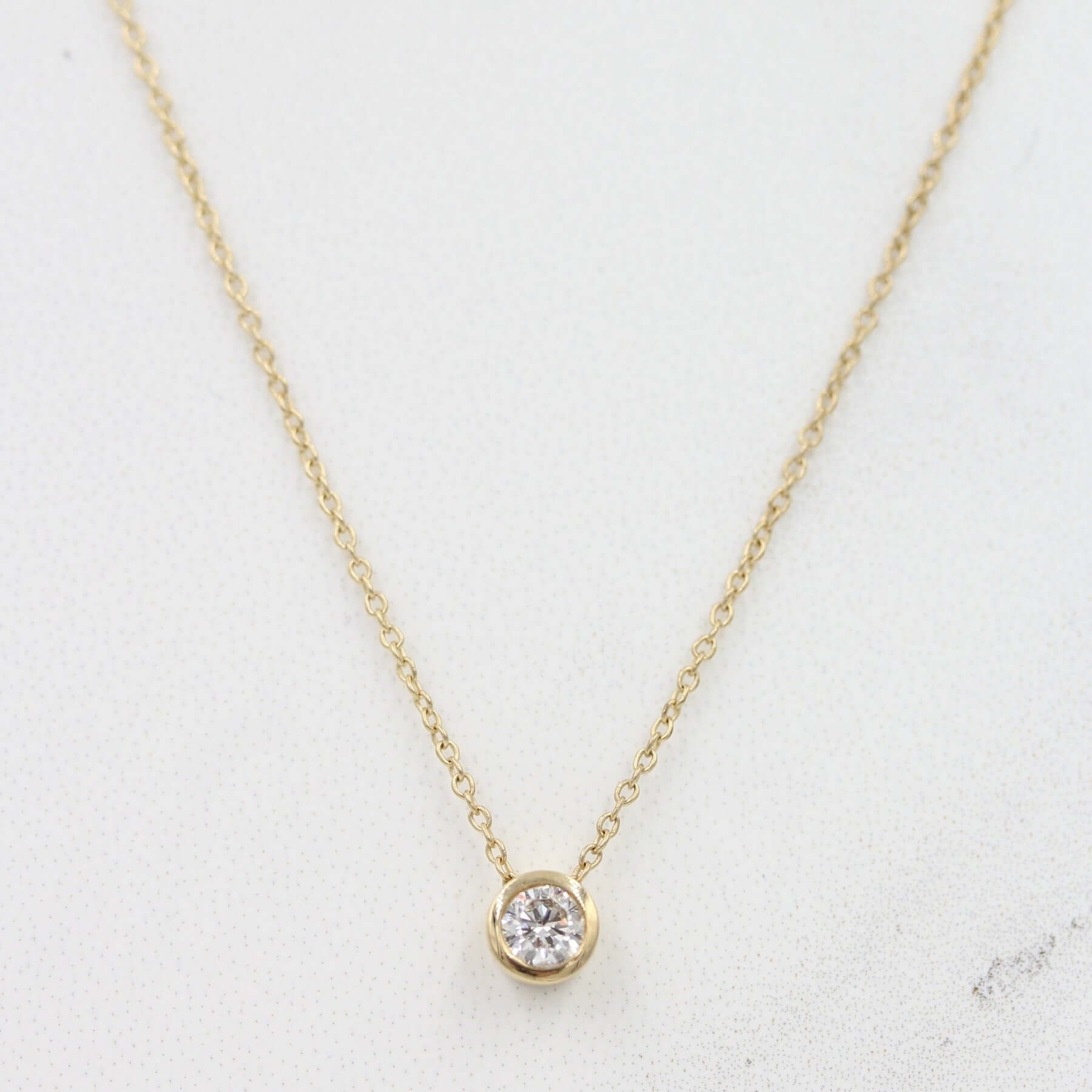 0.25 TCW Round Shape Moissanite Bezel Necklace 2