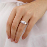Round Three Stone Lab Grown Diamond Engagement Ring