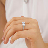 Round Three Stone Lab Grown Diamond Engagement Ring