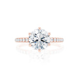 Round Pave Lab Grown Diamond Engagement Ring