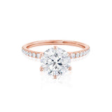 Round Pave Lab Grown Diamond Engagement Ring