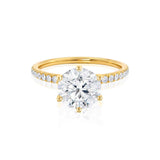Round Pave Lab Grown Diamond Engagement Ring