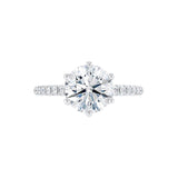 Round Pave Lab Grown Diamond Engagement Ring