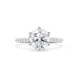 Round Pave Lab Grown Diamond Engagement Ring