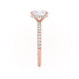 Elongated Cushion Hidden Halo & Pave Lab Grown Diamond Engagement Ring