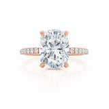 Elongated Cushion Hidden Halo & Pave Lab Grown Diamond Engagement Ring
