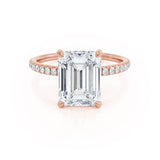 Emerald Hidden Halo & Pave Lab Grown Diamond Engagement Ring