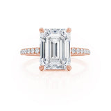 Emerald Hidden Halo & Pave Lab Grown Diamond Engagement Ring