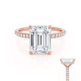 Emerald Hidden Halo & Pave Lab Grown Diamond Engagement Ring