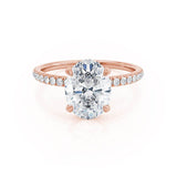 Oval Hidden Halo & Pave Lab Grown Diamond Engagement Ring